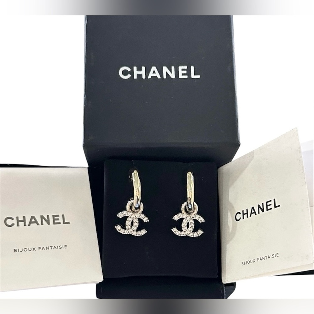 Chanel Crystal CC Earrings